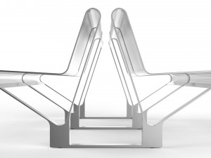 waiting room seat v2 double 2 big seats Model 3D