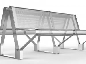 waiting room seat v2 double 2 big seats Model 3D