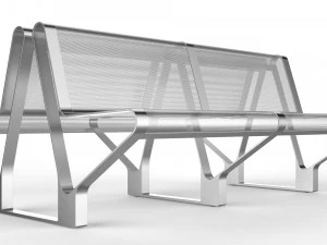 waiting room seat v2 double 2 big seats 3D Model