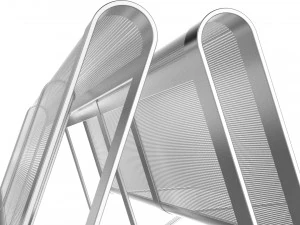 waiting room seat v2 double 2 big seats 3D Model