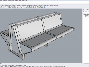 waiting room seat v2 double 2 big seats Model 3D