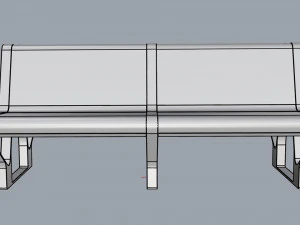 waiting room seat v2 double 2 big seats 3D Model