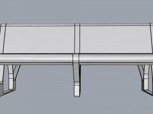 waiting room seat v2 double 2 big seats 3D Model