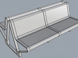 waiting room seat v2 double 2 big seats 3D Model