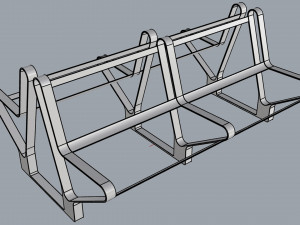 waiting room seat v2 double 2 big seats Model 3D