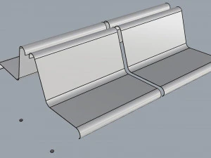 waiting room seat v2 double 2 big seats 3D Model