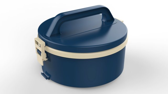 lunch box container 2 compartments 3D 模型 .c4d .max .obj .3ds .fbx .stl .blend 