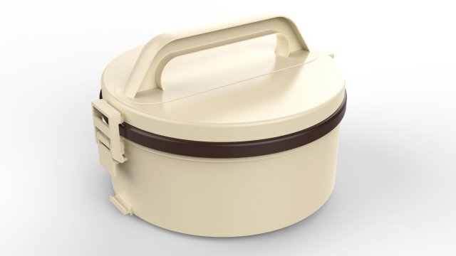 lunch box container 3 compartments 3D Модель .c4d .max .obj .3ds .fbx .stl .blend 