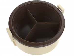 lunch box container 3 compartments 3D Модель