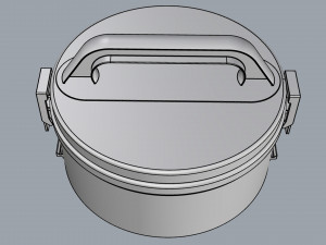 lunch box container 3 compartments 3D Модель