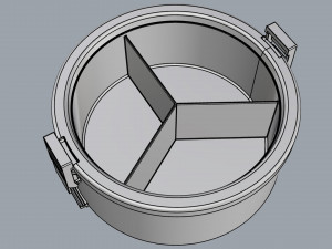 lunch box container 3 compartments 3D Модель