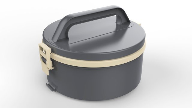 lunch box container 4 compartments 3D 模型 .c4d .max .obj .3ds .fbx .stl .blend 