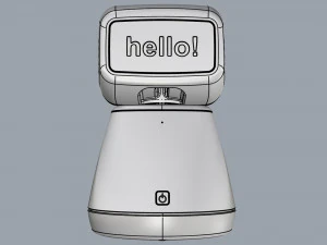 일반 홈 어시스턴트 로봇 01 흑백 3D 모델