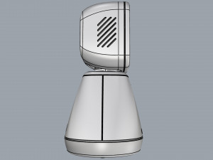 generic home assistant robot 01 black and white 3D Модель