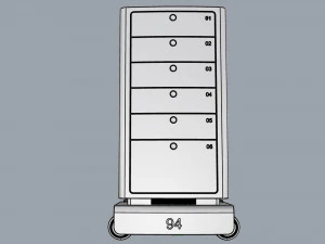generic delivery robot 01 6 drawers 3D Model