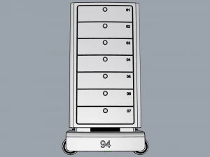 generic delivery robot 01 7 drawers 3D Model