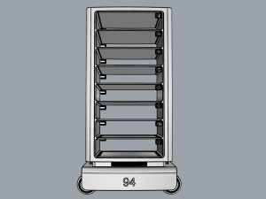 generic delivery robot 01 8 trays Model 3D