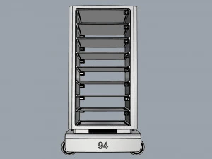generic delivery robot 01 8 trays 3D Model
