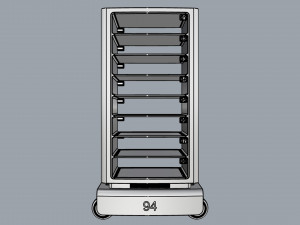 generic delivery robot 01 8 trays Model 3D