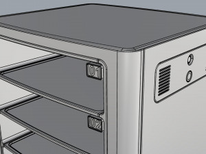 generic delivery robot 01 8 trays Model 3D