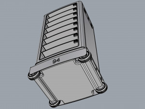 generic delivery robot 01 8 trays Model 3D