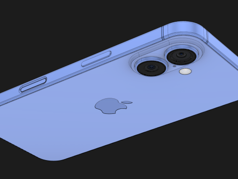 Apple iPhone 16 Ultramarine 3D-Modell