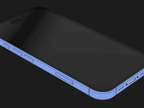Apple iPhone 16 Ultramarine 3D-Modell