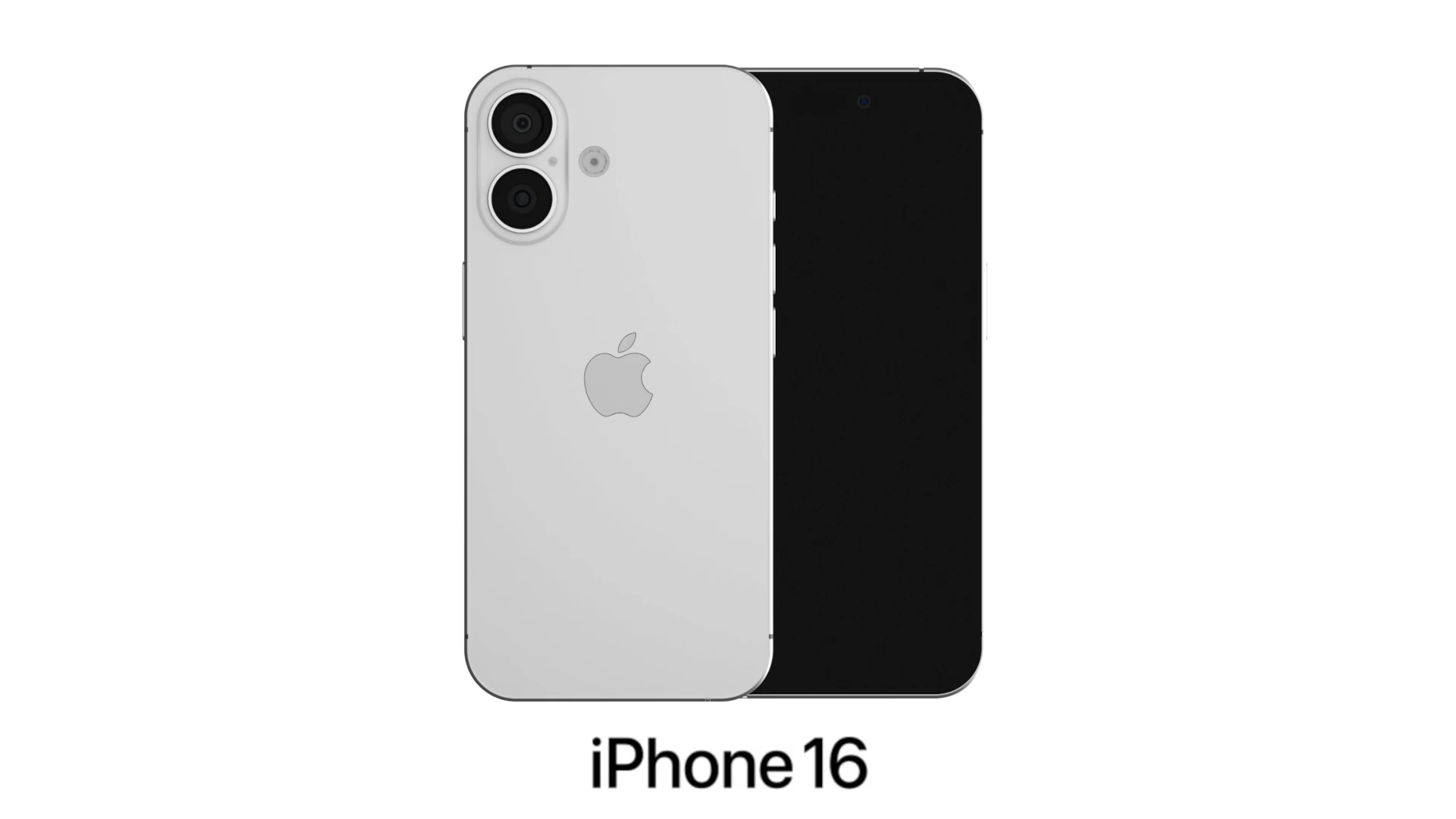 Apple iPhone 16 White 3D Model .c4d .max .obj .3ds .fbx .stl .blend