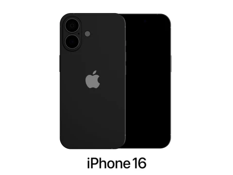 Apple iPhone 16 Preto Modelo 3D