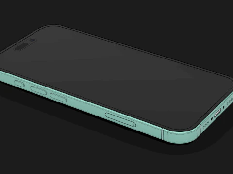 Apple iPhone 16 Teal 3D Model