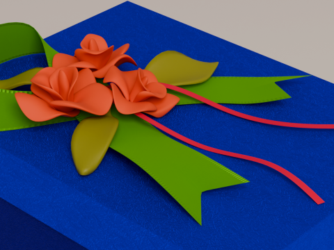 Package for Gift Blue 150 x 210 x 80mm Modelo 3D