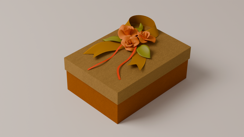 Package for Gift Gold 150 x 210 x 80mm 3Dモデル .c4d .max .obj .3ds .fbx .stl .blend 