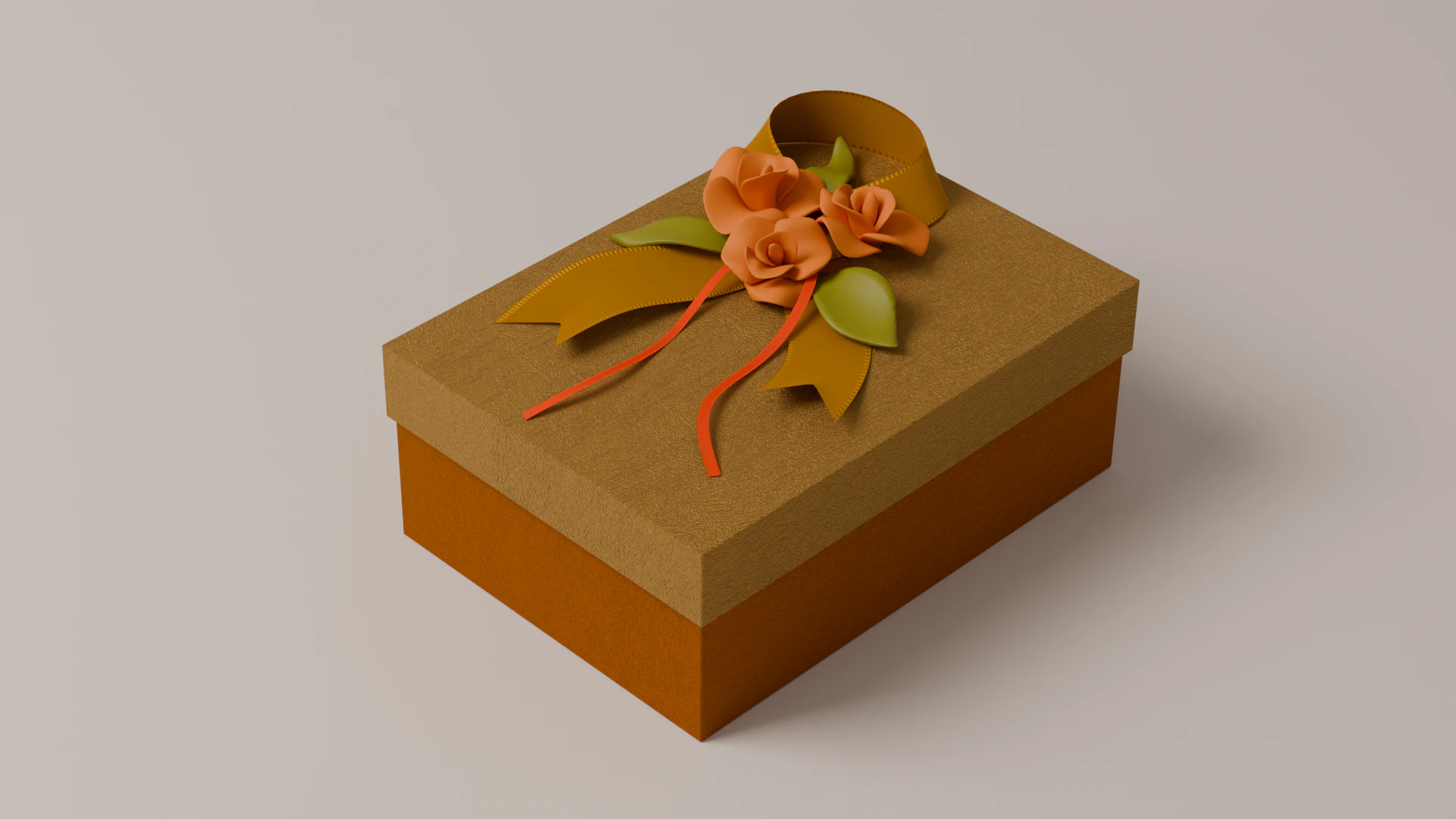 Package for Gift Gold 150 x 210 x 80mm 3D Model .c4d .max .obj .3ds .fbx .stl .blend