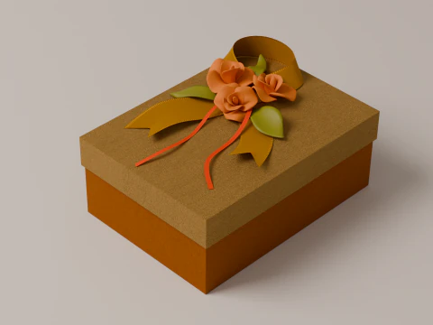 Opakowanie na prezent Złote 150 x 210 x 80 mm Model 3D