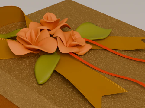 Package for Gift Gold 150 x 210 x 80mm 3D Model