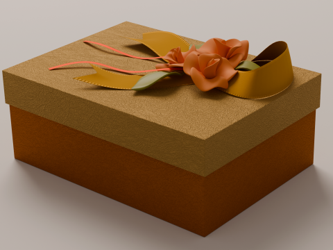 Package for Gift Gold 150 x 210 x 80mm 3Dモデル