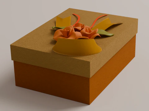 Package for Gift Gold 150 x 210 x 80mm 3D Model