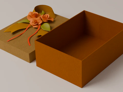 Package for Gift Gold 150 x 210 x 80mm 3D Model