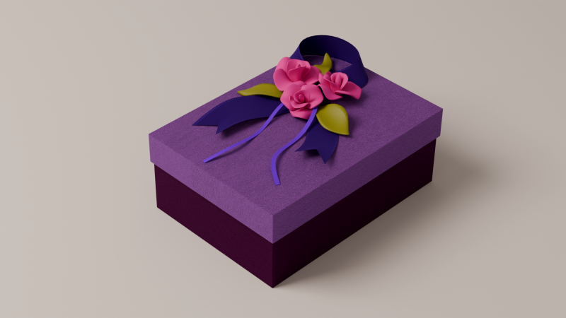Package for Gift Purple 150 x 210 x 80mm 3D Model .c4d .max .obj .3ds .fbx .stl .blend 