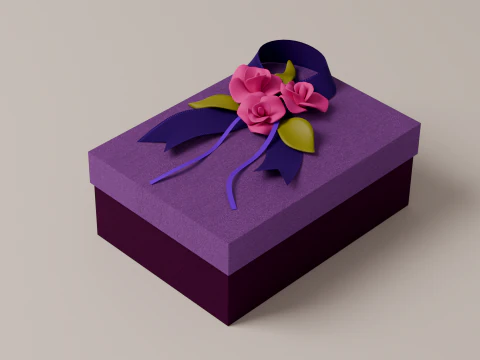 Opakowanie na prezent Fioletowe 150 x 210 x 80 mm Model 3D