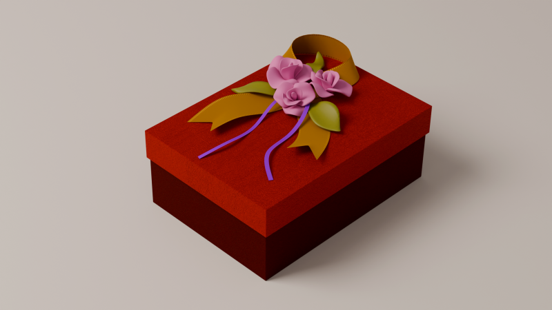 Package for Gift Red 150 x 210 x 80mm 3D Model .c4d .max .obj .3ds .fbx .stl .blend 