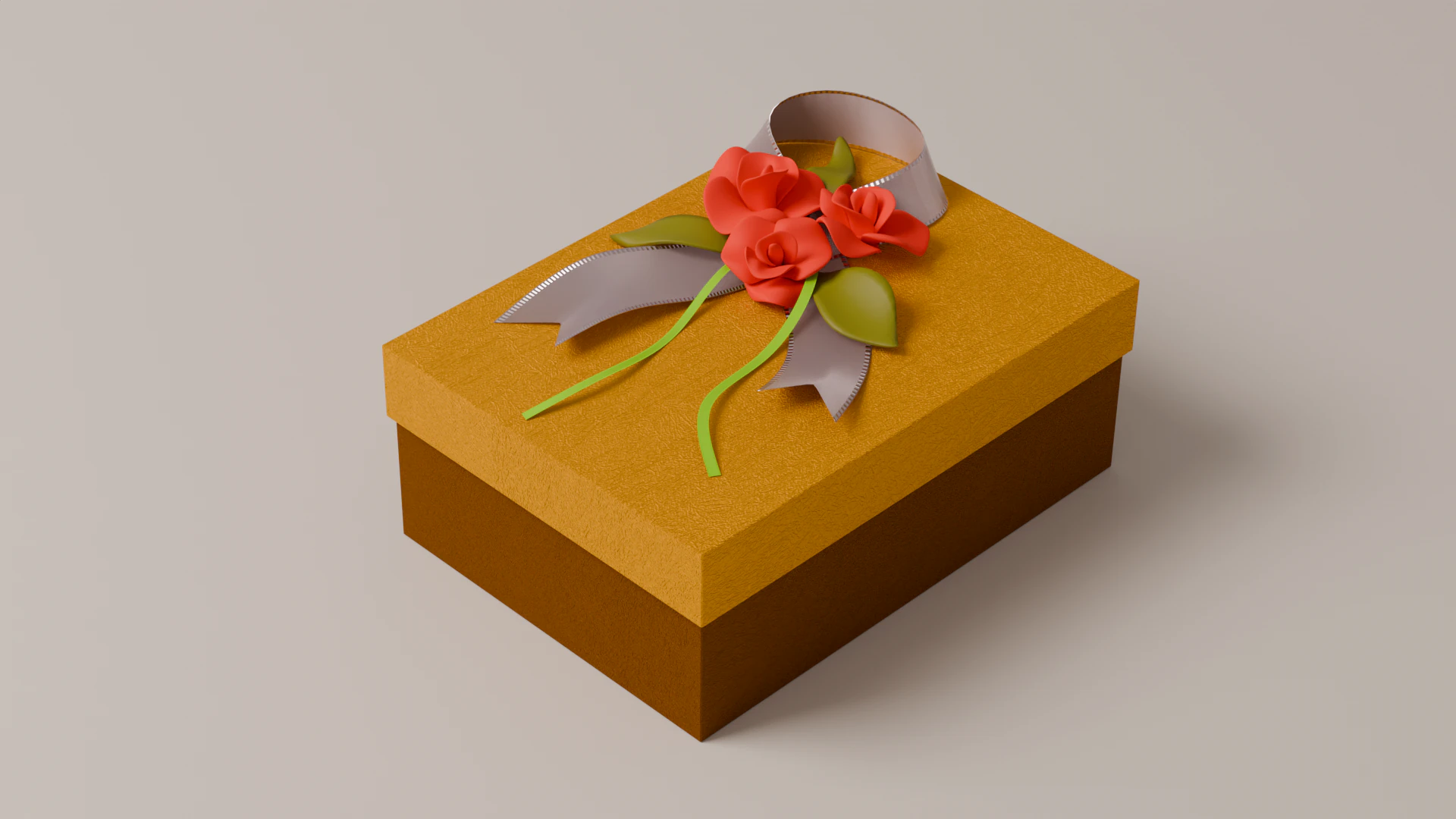 Package for Gift Yellow 150 x 210 x 80mm 3D Model .c4d .max .obj .3ds .fbx .stl .blend 