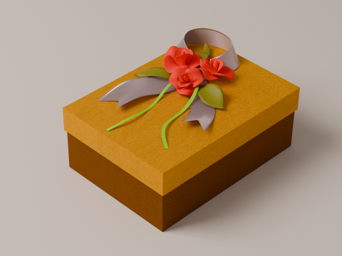 Package for Gift Yellow 150 x 210 x 80mm 3D Model