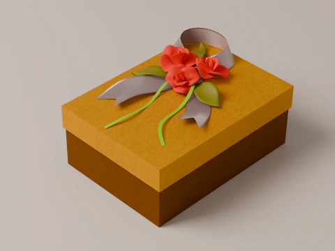 Opakowanie na prezent Ż&oacute;łte 150 x 210 x 80 mm Model 3D