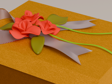 Package for Gift Yellow 150 x 210 x 80mm 3Dモデル