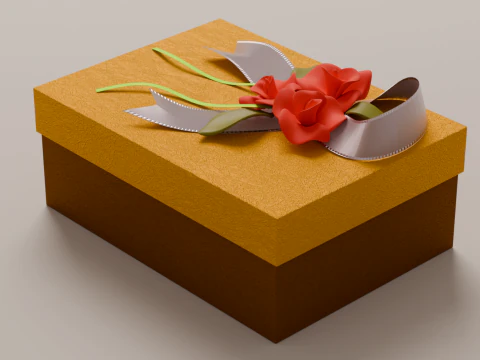 Package for Gift Yellow 150 x 210 x 80mm 3D Model