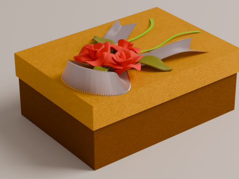 Package for Gift Yellow 150 x 210 x 80mm 3Dモデル