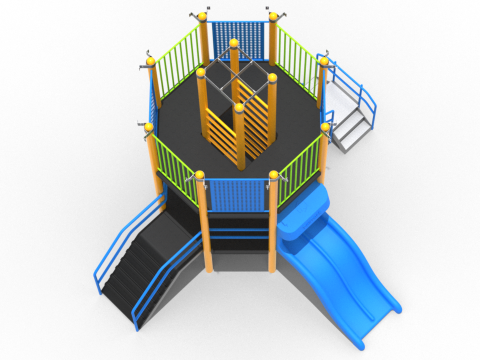 Playground Funpark 2 Levels 3D Model