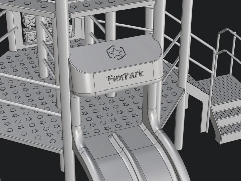 Playground Funpark 2 Levels 3D Model