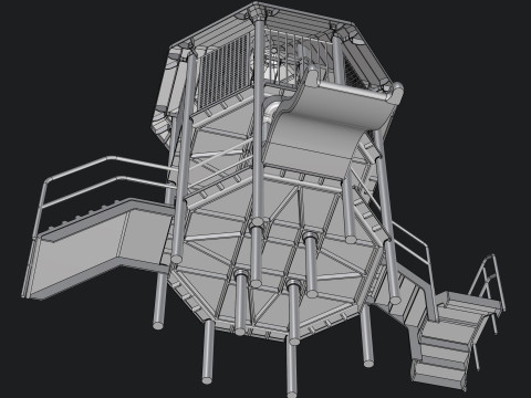 Playground Funpark 2 Levels 3D Model